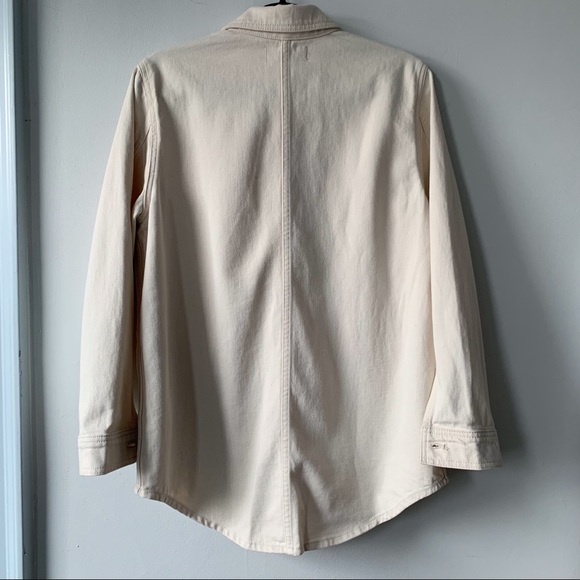 Madewell Ashford Chore Jacket Ecru Size XS Oversized Patch Pocket Shacket - Picture 10 of 12